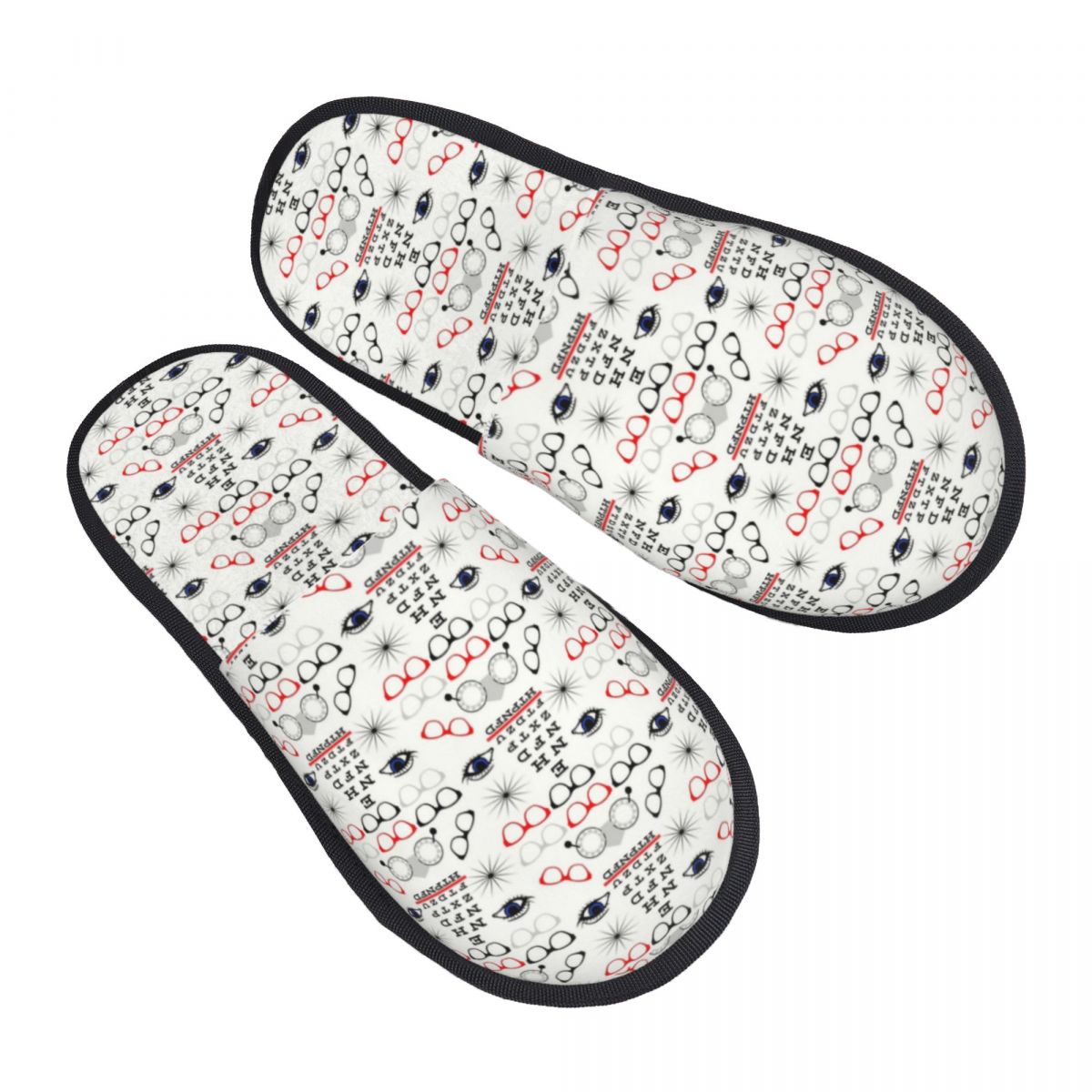 Shoes Women Chart - Chaussons personnalisés amusants pour opticiens et