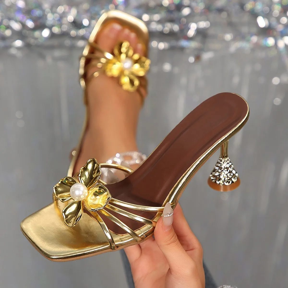 Women'S Shoes Plus Size - Sandales vintage en métal à talon