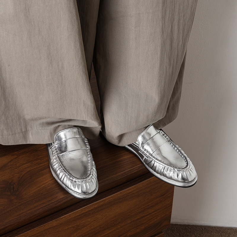 Women'S Shoes Toms - Nouvelles mocassins plissées classiques en cuir