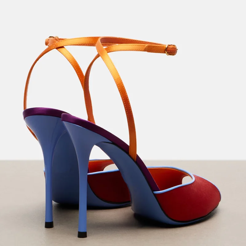 Sandales à bout ouvert en sati - Peep Toe Heels avis et prix