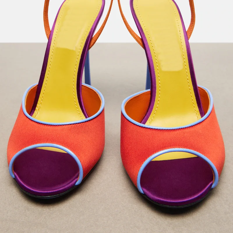 Sandales à bout ouvert en sati - Peep Toe Heels avis et prix