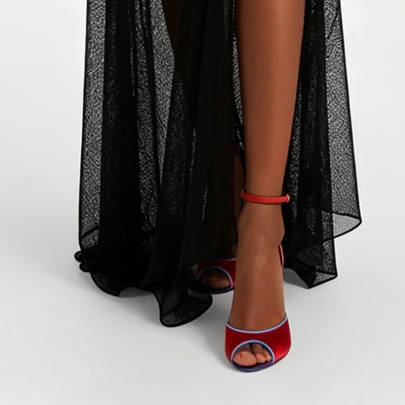 Sandales à bout ouvert en sati - Peep Toe Heels avis et prix