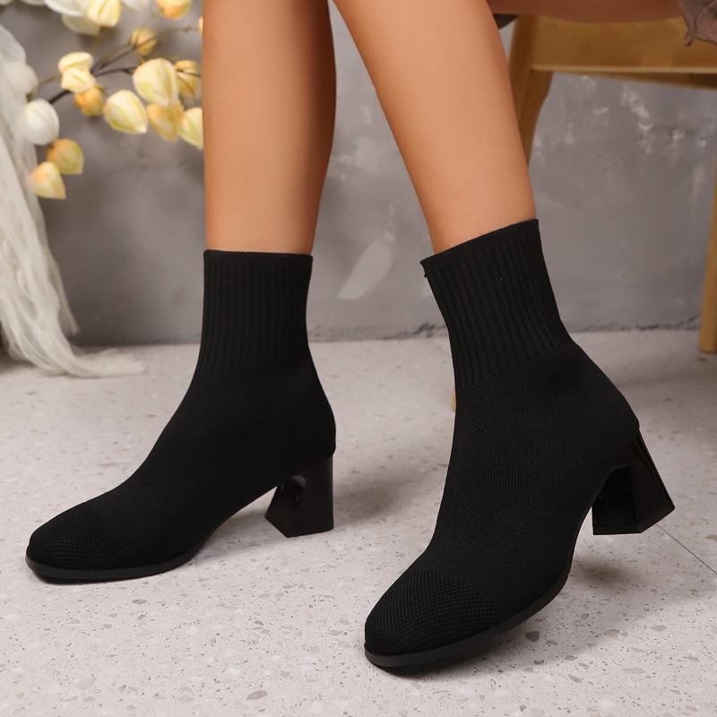 Bottines tricotées à talons ha - Sock Boot Women avis et prix