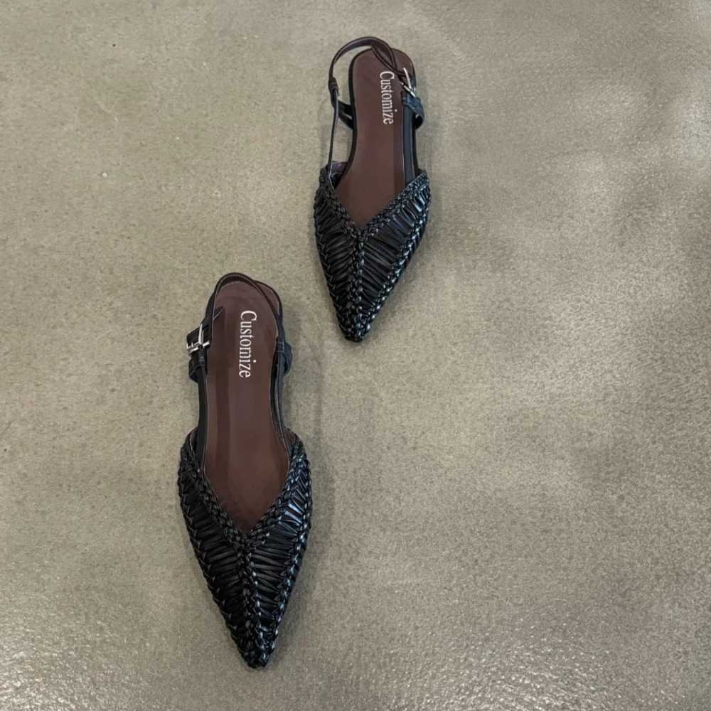 Sandales romaines tissées à bo - Pointed Toe Flat avis et prix