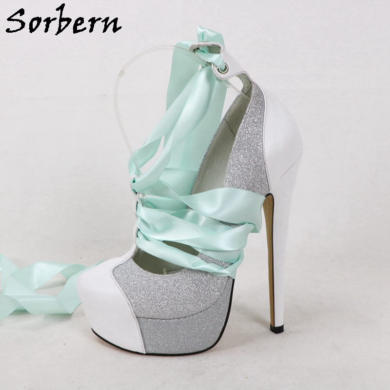Sorbern blanc en cuir véritabl - Ribbon Tie Heel avis et prix