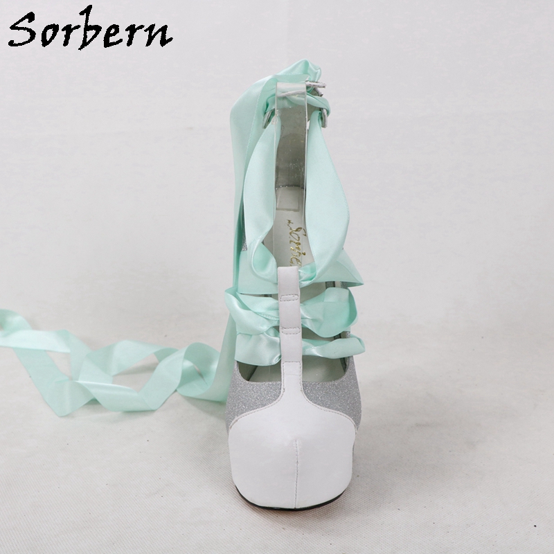 Sorbern blanc en cuir véritabl - Ribbon Tie Heel avis et prix