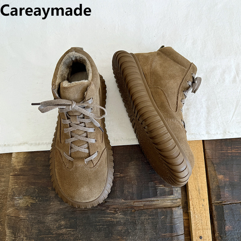 Careaymade-Bottes en cuir véri - Women'S Shoes Wide Width avis et prix