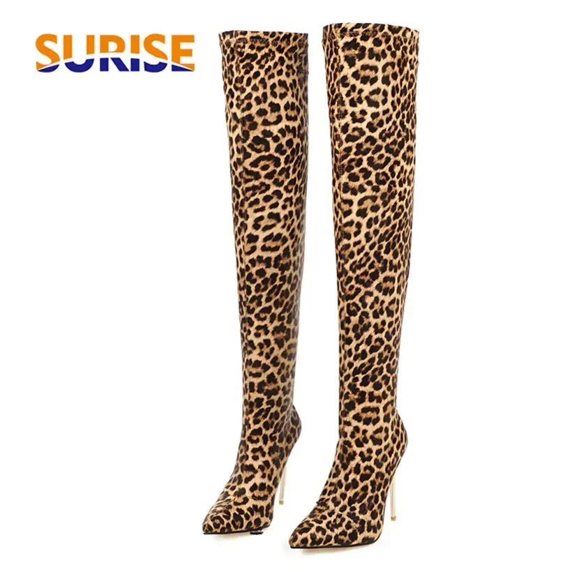 Bottes léopard sur le genou po - Sock Boot Women avis et prix