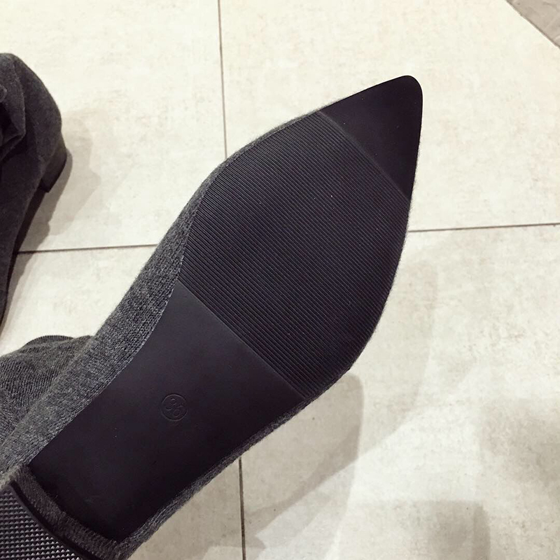 Bottes longues noires à talon  - Sock Boot Women avis et prix