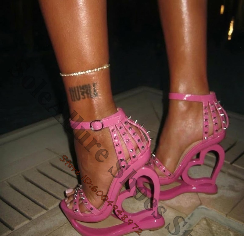 Sandales compensées rose vif à - Peep Toe Heels avis et prix