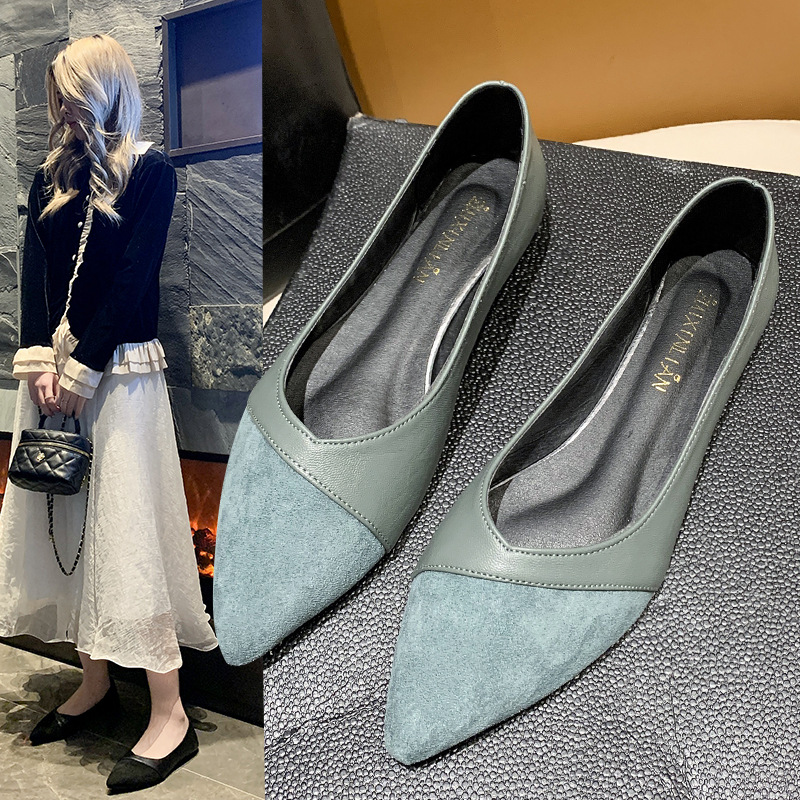 Chaussures plates en cuir noir - Pointed Toe Flat avis et prix