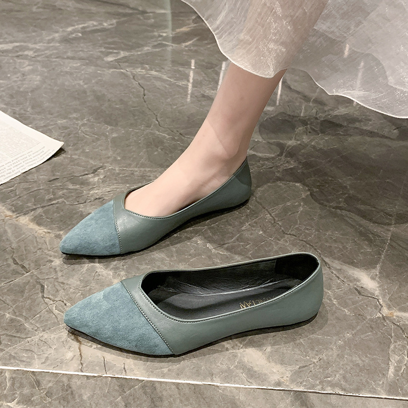 Chaussures plates en cuir noir - Pointed Toe Flat avis et prix