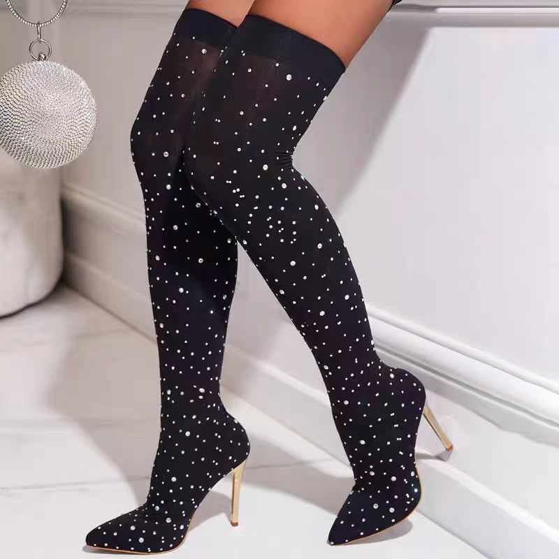 Strass jambe mince chaussettes - Sock Boot Women avis et prix