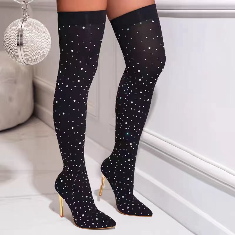 Strass jambe mince chaussettes - Sock Boot Women avis et prix