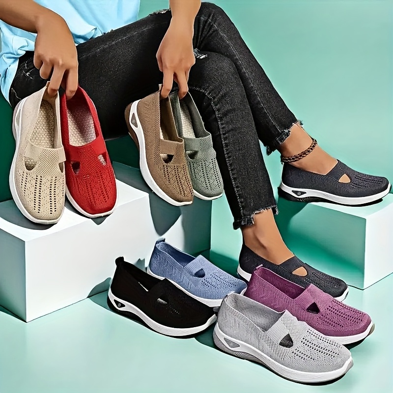 Baskets à enfiler en tricot po - Women'S Shoes With Arch Support avis et prix